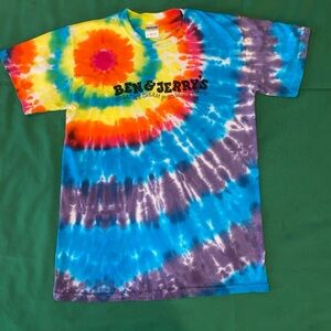 Men's Ben & Jerry's Ice Cream Tie-Dye T-Shirt Blue Orange Sz small